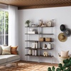 image:imageNathan James Theo 5Shelf Black Modern Bookcase Open Wall Mount Ladder Bookshelf with Industrial Metal FrameOakMatte White