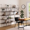 image:imageNathan James Theo 5Shelf Black Modern Bookcase Open Wall Mount Ladder Bookshelf with Industrial Metal FrameOakMatte White