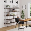 image:imageNathan James Theo 5Shelf Black Modern Bookcase Open Wall Mount Ladder Bookshelf with Industrial Metal FrameOakMatte White