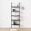 image:imageNathan James Theo 5Shelf Black Modern Bookcase Open Wall Mount Ladder Bookshelf with Industrial Metal FrameTheo Black