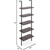 image:imageNathan James Theo 5Shelf Black Modern Bookcase Open Wall Mount Ladder Bookshelf with Industrial Metal FrameTheo Brown WalnutBlack
