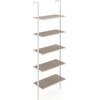 image:imageNathan James Theo 5Shelf Black Modern Bookcase Open Wall Mount Ladder Bookshelf with Industrial Metal FrameTheo Gray Oak WoodWhite