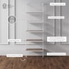 image:imageNathan James Theo 5Shelf Black Modern Bookcase Open Wall Mount Ladder Bookshelf with Industrial Metal FrameTheo Gray Oak WoodWhite