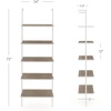 image:imageNathan James Theo 5Shelf Black Modern Bookcase Open Wall Mount Ladder Bookshelf with Industrial Metal FrameTheo Gray Oak WoodWhite