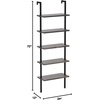 image:imageNathan James Theo 5Shelf Black Modern Bookcase Open Wall Mount Ladder Bookshelf with Industrial Metal FrameTheo NutmegBlack
