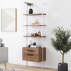 image:imageNathan James Theo 5Shelf Black Modern Bookcase Open Wall Mount Ladder Bookshelf with Industrial Metal FrameTheo OakWhite