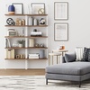 image:imageNathan James Theo 5Shelf Black Modern Bookcase Open Wall Mount Ladder Bookshelf with Industrial Metal FrameTheo OakWhite