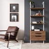 image:imageNathan James Theo 5Shelf Black Modern Bookcase Open Wall Mount Ladder Bookshelf with Industrial Metal FrameTheo OakWhite