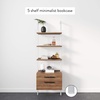 image:imageNathan James Theo 5Shelf Black Modern Bookcase Open Wall Mount Ladder Bookshelf with Industrial Metal FrameTheo OakWhite