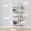 image:imageNathan James Theo 5Shelf Black Modern Bookcase Open Wall Mount Ladder Bookshelf with Industrial Metal FrameTheo White
