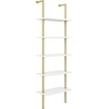 image:imageNathan James Theo 5Shelf Black Modern Bookcase Open Wall Mount Ladder Bookshelf with Industrial Metal FrameTheo WhiteGold