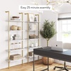 image:imageNathan James Theo 5Shelf Black Modern Bookcase Open Wall Mount Ladder Bookshelf with Industrial Metal FrameTheo WhiteGold