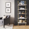 image:imageNathan James Theo 5Shelf Black Modern Bookcase Open Wall Mount Ladder Bookshelf with Industrial Metal FrameTheo WhiteGold