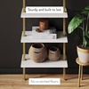 image:imageNathan James Theo 5Shelf Black Modern Bookcase Open Wall Mount Ladder Bookshelf with Industrial Metal FrameTheo WhiteGold