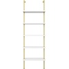 image:imageNathan James Theo 5Shelf Black Modern Bookcase Open Wall Mount Ladder Bookshelf with Industrial Metal FrameTheo WhiteGold