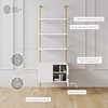 image:imageNathan James Theo 5Shelf Black Modern Bookcase Open Wall Mount Ladder Bookshelf with Industrial Metal FrameTheo WhiteGold