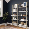 image:imageNathan James Theo 5Shelf Black Modern Bookcase Open Wall Mount Ladder Bookshelf with Industrial Metal FrameTheo WhiteGold