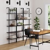 image:imageNathan James Theo 5Shelf Black Modern Bookcase Open Wall Mount Ladder Bookshelf with Industrial Metal FrameWalnutMatte Black