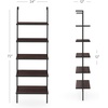 image:imageNathan James Theo 5Shelf Black Modern Bookcase Open Wall Mount Ladder Bookshelf with Industrial Metal FrameWalnutMatte Black