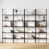 image:imageNathan James Theo 5Shelf Black Modern Bookcase Open Wall Mount Ladder Bookshelf with Industrial Metal FrameWalnutMatte Black