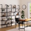 image:imageNathan James Theo 5Shelf Black Modern Bookcase Open Wall Mount Ladder Bookshelf with Industrial Metal FrameWalnutMatte Black