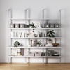 image:imageNathan James Theo 5Shelf Black Modern Bookcase Open Wall Mount Ladder Bookshelf with Industrial Metal FrameWhite
