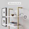 image:imageNathan James Theo 5Shelf Black Modern Bookcase Open Wall Mount Ladder Bookshelf with Industrial Metal FrameWhiteGold