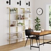 image:imageNathan James Theo 5Shelf Black Modern Bookcase Open Wall Mount Ladder Bookshelf with Industrial Metal FrameWhiteGold