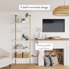 image:imageNathan James Theo 5Shelf Black Modern Bookcase Open Wall Mount Ladder Bookshelf with Industrial Metal FrameWhiteGold