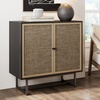 image:imageNathan James Boho Modern Storage Cabinet amp 5Shelf Industrial Bookcase Bundle  Black OakCane amp Black Metal