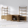image:imageNathan James Jasper Sideboard and Bookcase Set MidCentury Modern Solid Wood Entertainment Center or Wall Storage Unit with Fluted Doors 2 Accent Cabinets and 2 Bookshelves Set Light Brown