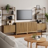 image:imageNathan James Jasper Sideboard and Bookcase Set MidCentury Modern Solid Wood Entertainment Center or Wall Storage Unit with Fluted Doors 2 Accent Cabinets and 2 Bookshelves Set Light Brown