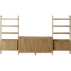 image:imageNathan James Jasper Sideboard and Bookcase Set MidCentury Modern Solid Wood Entertainment Center or Wall Storage Unit with Fluted Doors 2 Accent Cabinets and 2 Bookshelves Set Light Brown