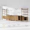 image:imageNathan James Jasper Sideboard and Bookcase Set MidCentury Modern Solid Wood Entertainment Center or Wall Storage Unit with Fluted Doors 3 Accent Cabinets and 2 Bookshelves Set Light Brown