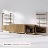 image:imageNathan James Jasper Sideboard and Bookcase Set MidCentury Modern Solid Wood Entertainment Center or Wall Storage Unit with Fluted Doors 3 Accent Cabinets and 2 Bookshelves Set Light Brown