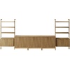 image:imageNathan James Jasper Sideboard and Bookcase Set MidCentury Modern Solid Wood Entertainment Center or Wall Storage Unit with Fluted Doors 3 Accent Cabinets and 2 Bookshelves Set Light Brown