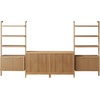 image:imageNathan James Jasper Sideboard and Bookcase Set MidCentury Modern Solid Wood Storage Unit with Fluted Doors for TVs up to 65 2 Cabinets and 2 Bookshelves Warm Pine
