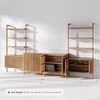 image:imageNathan James Jasper Sideboard and Bookcase Set MidCentury Modern Solid Wood Storage Unit with Fluted Doors for TVs up to 65 2 Cabinets and 2 Bookshelves Warm Pine