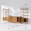 image:imageNathan James Jasper Sideboard and Bookcase Set MidCentury Modern Solid Wood Storage Unit with Fluted Doors for TVs up to 65 2 Cabinets and 2 Bookshelves Warm Pine