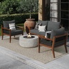 image:imageNathan James Twila Boho Outdoor Loveseat for Porch or Patio with Rattan Arms Outdoor Sofa with Solid Wood Frame Linen WhiteFreya BlackDark Brown