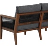 image:imageNathan James Twila Boho Outdoor Loveseat for Porch or Patio with Rattan Arms Outdoor Sofa with Solid Wood Frame Linen WhiteFreya BlackDark Brown