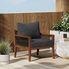 image:imageNathan James Twila Boho Outdoor Loveseat for Porch or Patio with Rattan Arms Outdoor Sofa with Solid Wood Frame Linen WhiteFreya BlackDark Brown