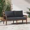 image:imageNathan James Twila Boho Outdoor Loveseat for Porch or Patio with Rattan Arms Outdoor Sofa with Solid Wood Frame Linen WhiteFreya BlackDark Brown