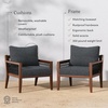 image:imageNathan James Twila Boho Outdoor Loveseat for Porch or Patio with Rattan Arms Outdoor Sofa with Solid Wood Frame Linen WhiteFreya BlackDark Brown