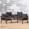 image:imageNathan James Twila Boho Outdoor Loveseat for Porch or Patio with Rattan Arms Outdoor Sofa with Solid Wood Frame Linen WhiteFreya BlackDark Brown