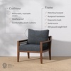 image:imageNathan James Twila Boho Outdoor Loveseat for Porch or Patio with Rattan Arms Outdoor Sofa with Solid Wood Frame Linen WhiteFreya BlackDark Brown