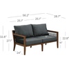 image:imageNathan James Twila Boho Outdoor Loveseat for Porch or Patio with Rattan Arms Outdoor Sofa with Solid Wood Frame Linen WhiteFreya BlackDark Brown