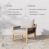 image:imageNathan James Twila Boho Outdoor Loveseat for Porch or Patio with Rattan Arms Outdoor Sofa with Solid Wood Frame Linen WhiteFreya Gray