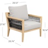 image:imageNathan James Twila Boho Outdoor Loveseat for Porch or Patio with Rattan Arms Outdoor Sofa with Solid Wood Frame Linen WhiteFreya Gray