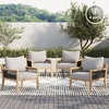 image:imageNathan James Twila Boho Outdoor Loveseat for Porch or Patio with Rattan Arms Outdoor Sofa with Solid Wood Frame Linen WhiteFreya Gray